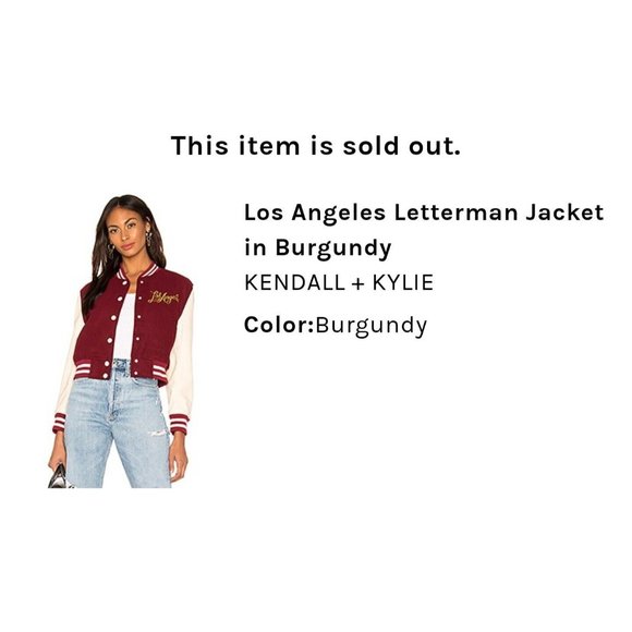 KENDALL + KYLIE | Los Angeles Letterman Varsity Jacket in Burgundy Red - Picture 9 of 9